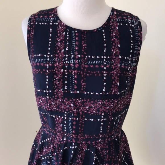 New! Maison Jules medium navy combo  fit and flare dress. - Picture 2 of 7